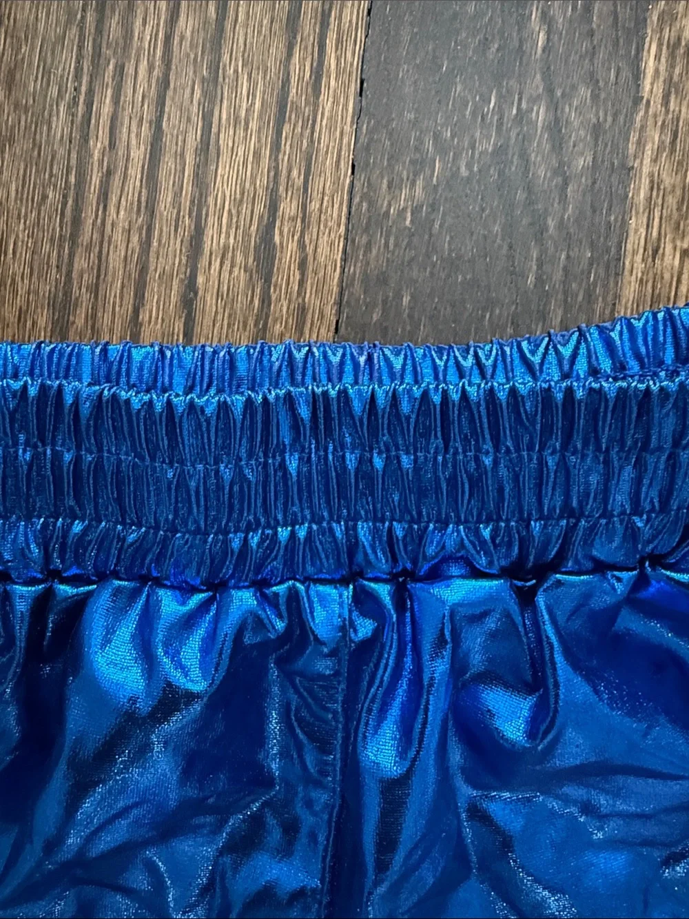 Girls metallic blue shorts size 140